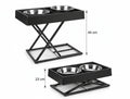 Adjustable Elevated Pet Feeding Station with Tilted Bowls (9–17.5 in / 23–44 cm Height Range)
