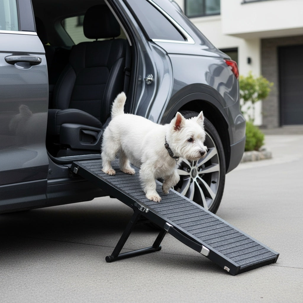 Adjustable Folding Pet Ramp with 5 Height Levels (Supports up to 30 lbs / 14 kg)