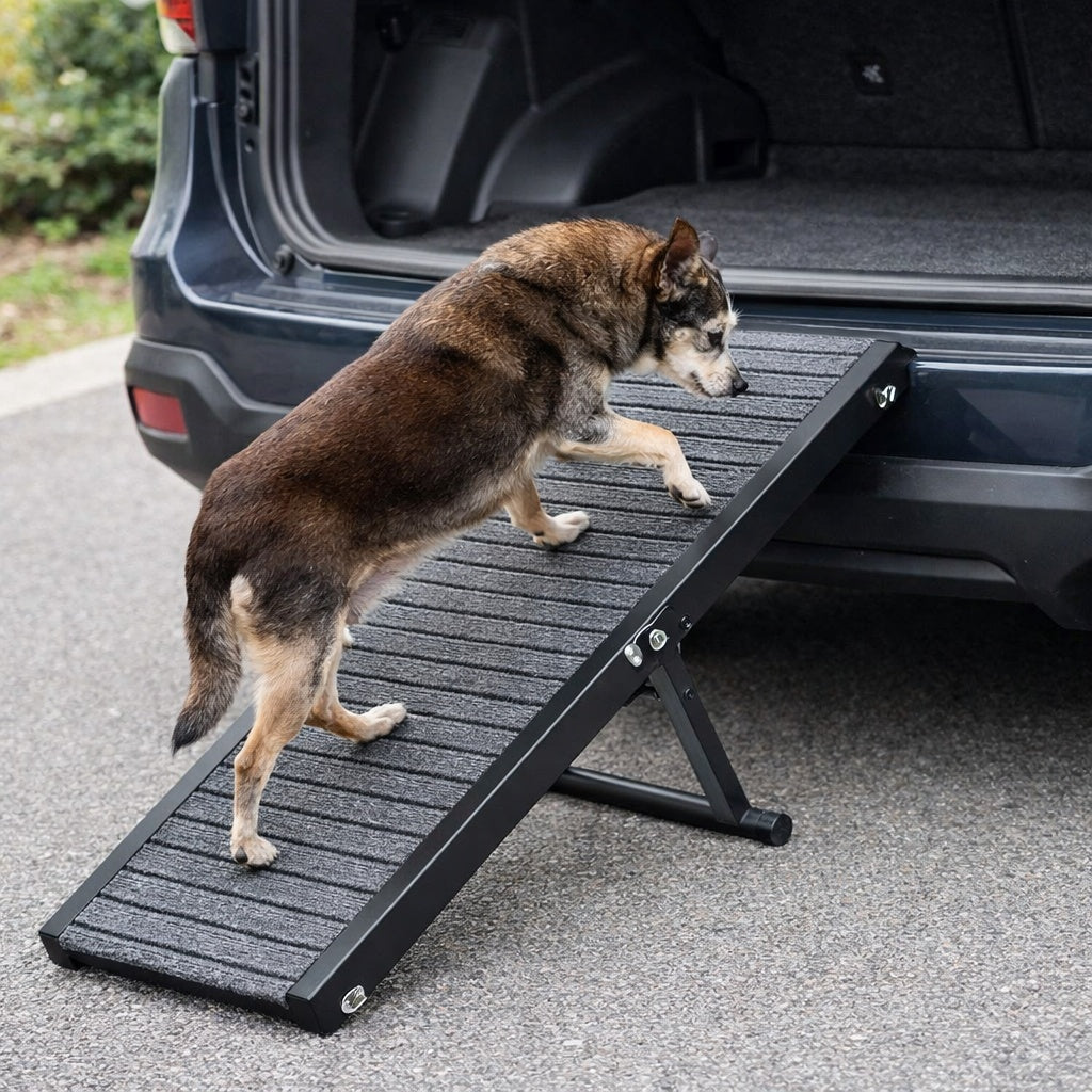 Adjustable Folding Pet Ramp with 5 Height Levels (Supports up to 30 lbs / 14 kg)